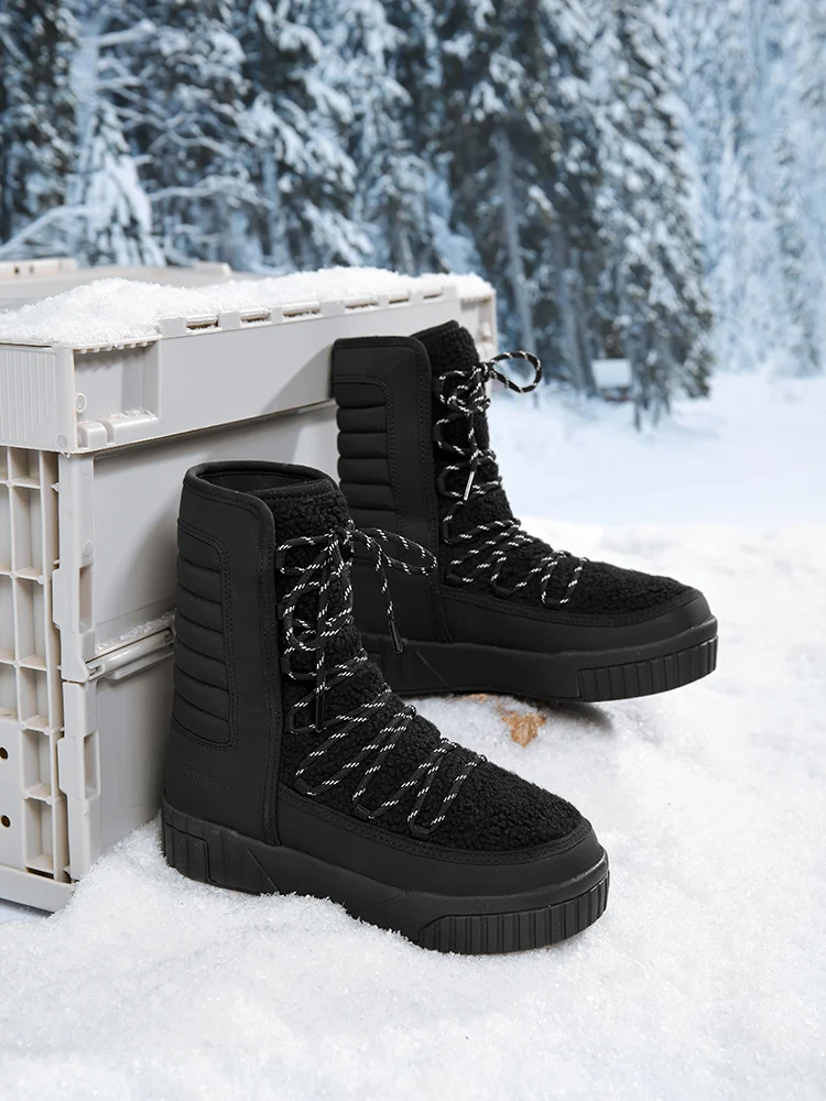 XIANG GUAN-zapatos de senderismo resistentes al frío para exteriores, botas de nieve de invierno para mujer, zapatos de montaña impermeables, zapatillas informales para acampar - imagen 3
