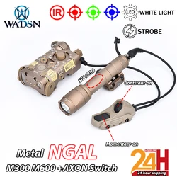 Metal táctico NGAL rojo verde azul indicador láser Surefir M300 M600C caza explorador luz axón doble Control interruptor ajuste 20MM riel
