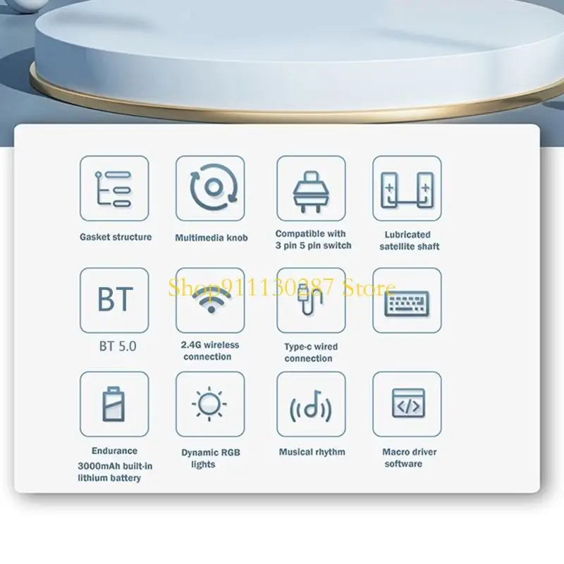 J1HC GMK67 65% Junta 2.4G teclado retroiluminación rgb inalámbrica inalámbrica - imagen 4