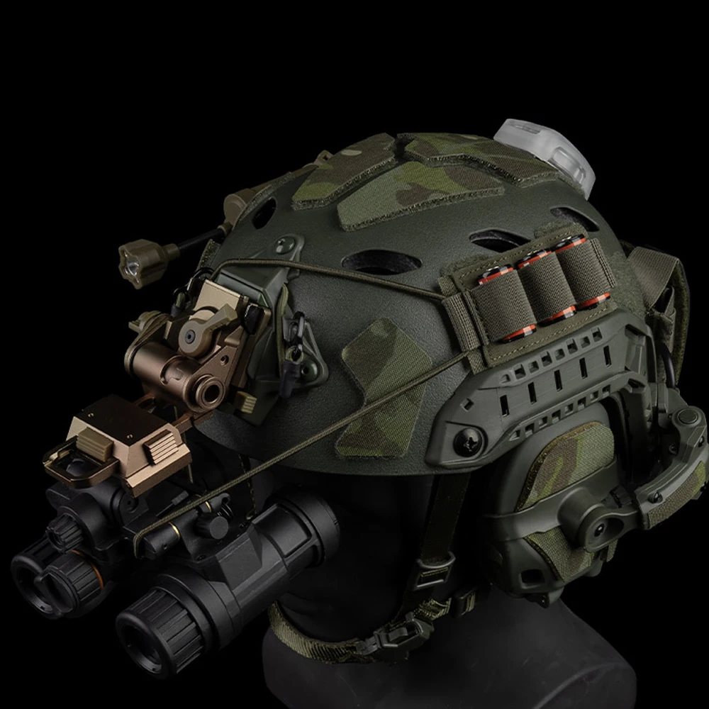 Tactische helmen NVG-sleutelkoorden met batterijopslaghouder Kabelorganizer met 3 elastische lussen Opslag van tactische helmuitrusting - imagen 3