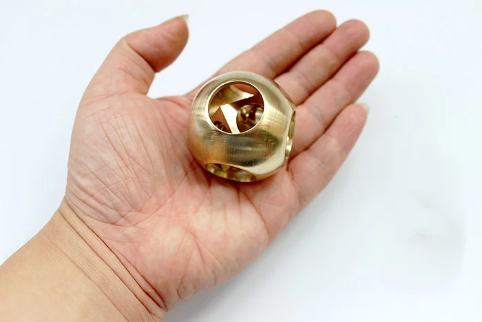 Juego de procesamiento de torno hecho a mano de latón redondo/cuadrado, Bola de trabajo Edc, adornos de escritorio, juguetes para exteriores - imagen 4