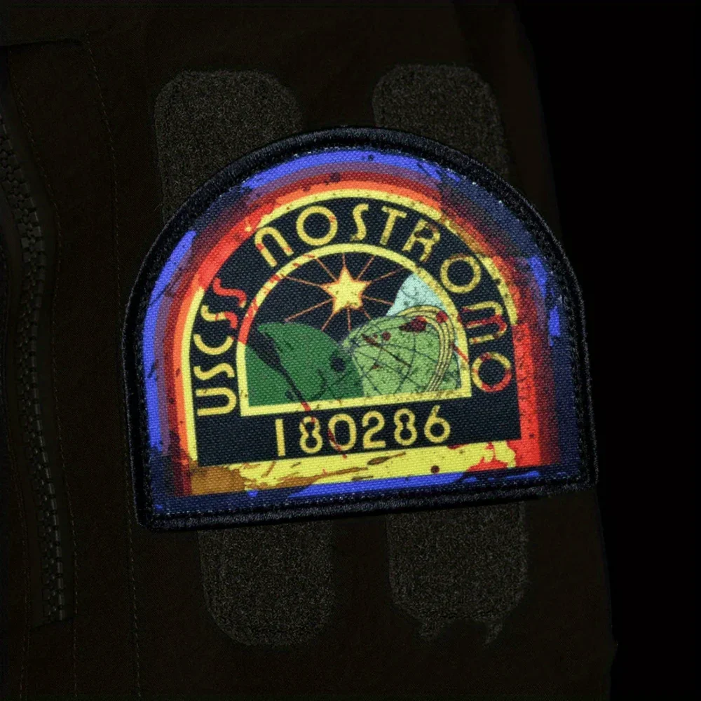Parches de gancho y bucle con estampado de moral "USCSS NOSTROMO", parche táctico, insignia militar, brazalete, pegatinas para mochila Chevron - imagen 4