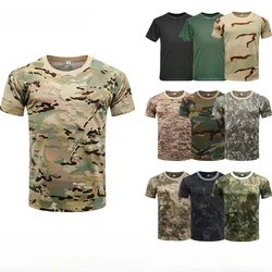 Camiseta táctica camuflaje 3D verano oversize hombre