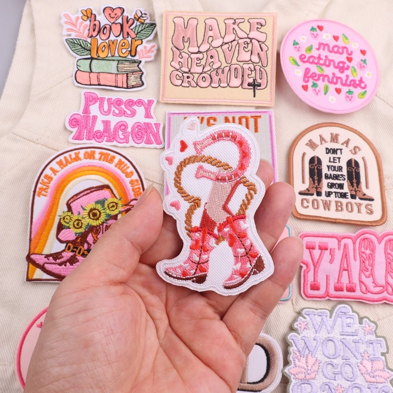 Parches termoadhesivos para planchar de vaqueros occidentales para ropa, botas de vaquero/parche bordado para sombrero en chaqueta/extensiones DIY - imagen 4