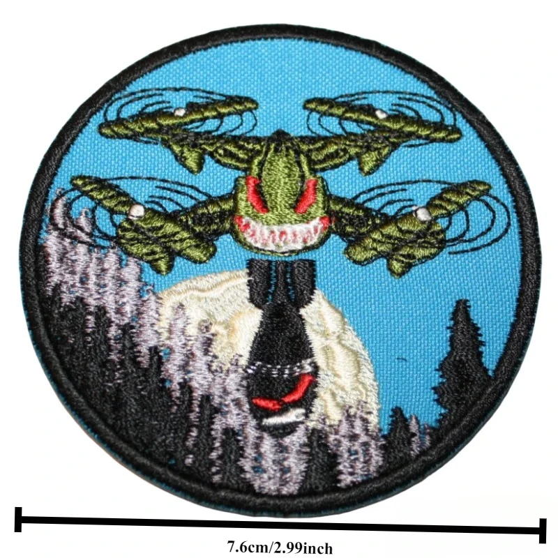 Parches tácticos de moral del ejército ucraniano de drones, parche de gancho bordado, intelicia militar, insignia de guerra de Ucrania, pegatinas para mochila - imagen 3