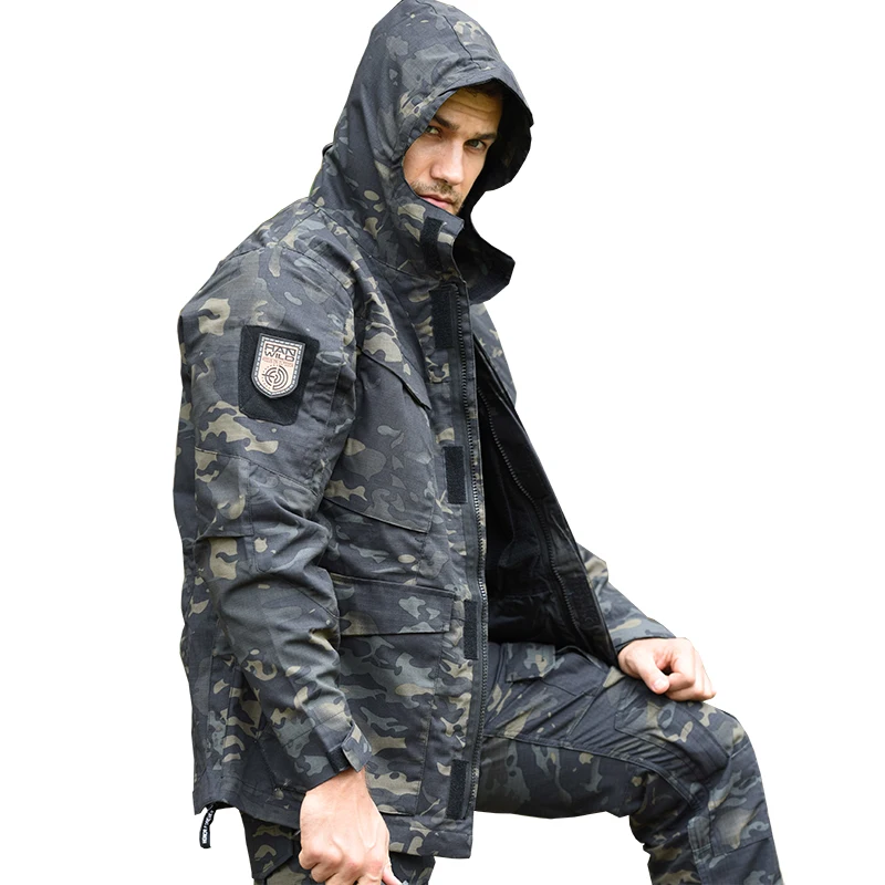 Ropa de caza de camuflaje M65 para hombre, chaquetas tácticas militares con capucha, trabajo de Safari, prendas de vestir para exteriores para hombre, chaqueta para hombre - imagen 4