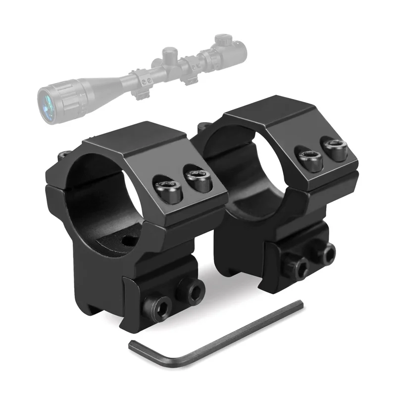 Anillos de alcance de perfil bajo con pasador de parada, Riel de cola de milano de 11mm, montaje óptico de caza, 2 piezas