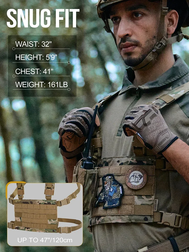 ONETIGRIS táctico MOLLE pecho Rig ROC chaleco arnés, plataforma de panel de pecho Modular para Airsoft, militar, caza, equipo al aire libre - imagen 5