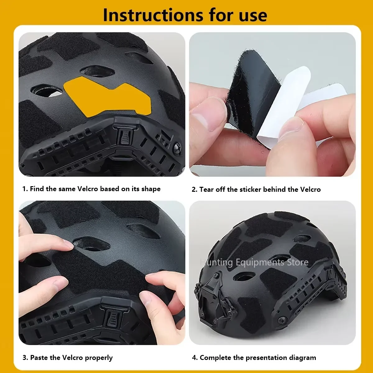 Casco táctico FAST/MICH 2000 Velcro 9 Uds 11 unids/set Kits de gestión de cables Velcros cinta adhesiva mágica pegatinas acolchadas para casco - imagen 5