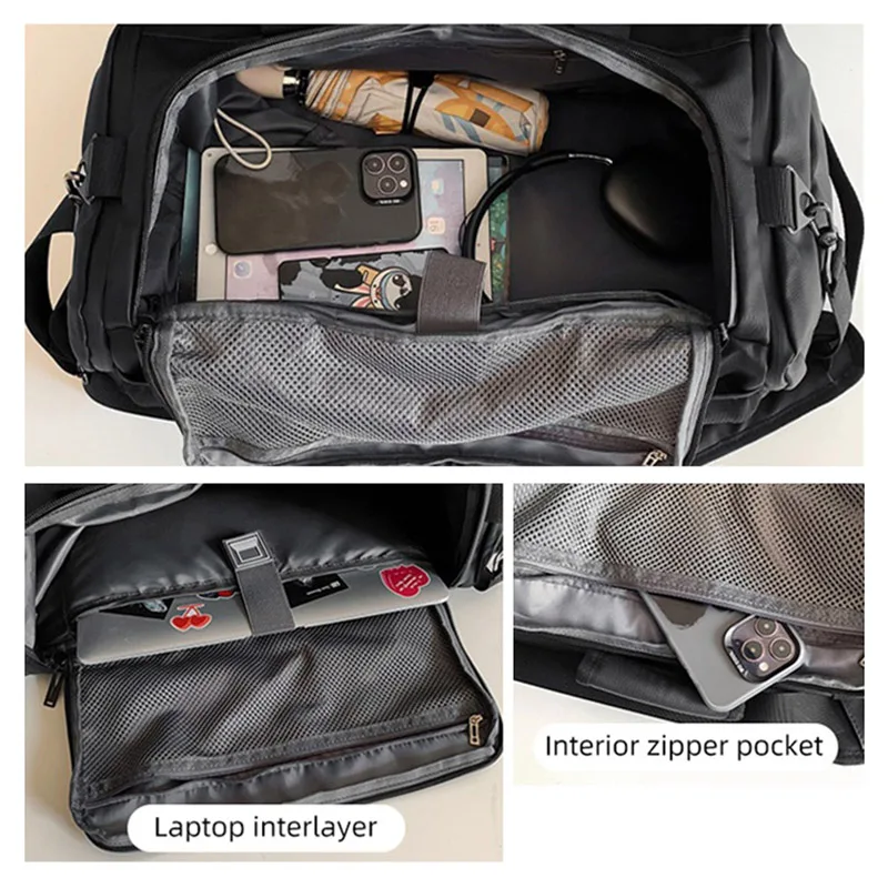 Bolso deportivo grande para hombre y mujer, bolsa de mano deportiva con bolsillo para zapatos húmedos y secos, bandolera de hombro para natación, Yoga, gimnasio, mochila de viaje - imagen 4