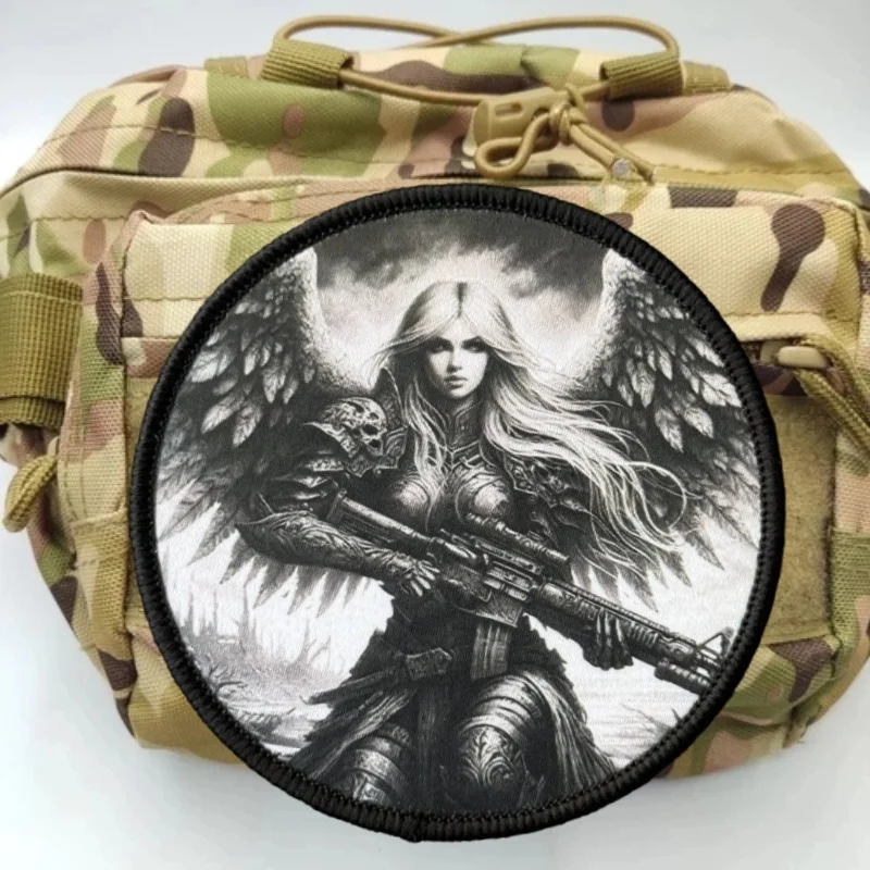 Parche táctico "Angel Soldier" para ropa, insignia de moral militar, brazalete con estampado, parches de bucle de gancho, pegatina para mochila - imagen 4