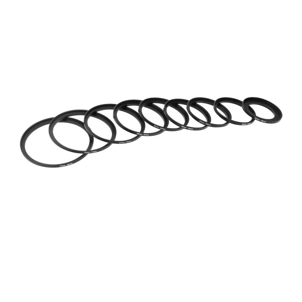 Adaptador de elevador de filtro de lente de cámara, Kit de instalación de 18 piezas, adecuado para todo tipo de lentes de filtro de Metal, anillo adaptador 37-82 82-37 - imagen 5