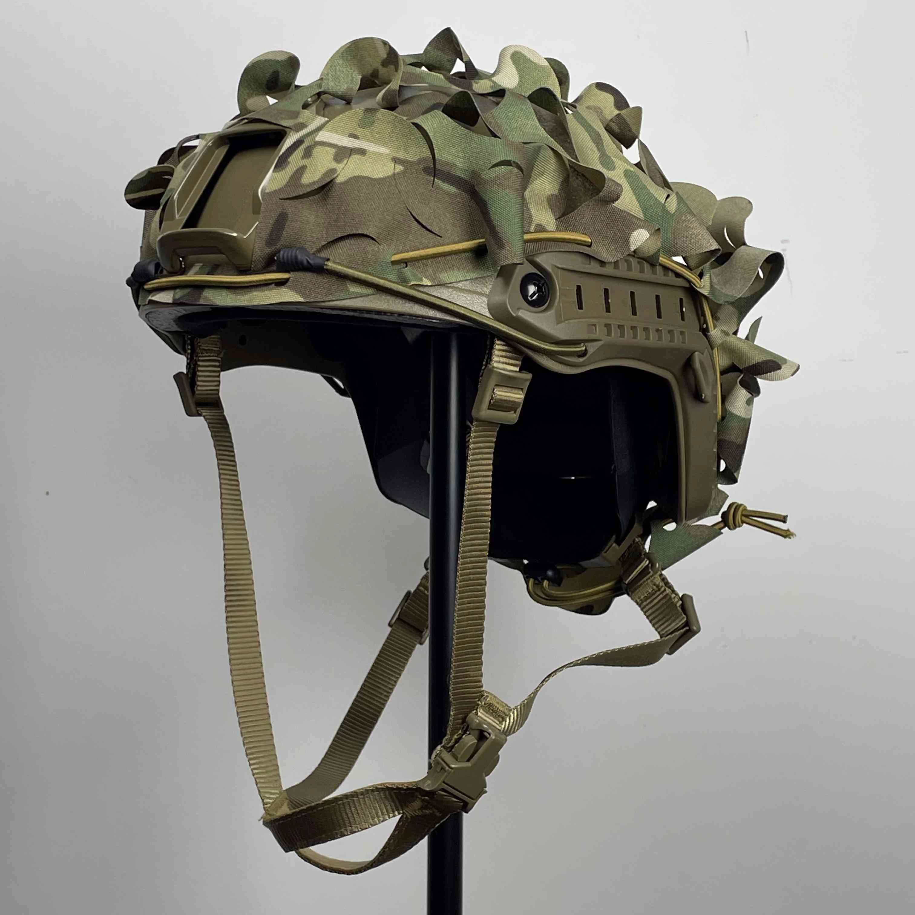 Conjunto de tela de camuflaje para casco táctico, con tela de camuflaje, auriculares Airsoft y soporte de visión nocturna G24 para caza y Paintball - imagen 5