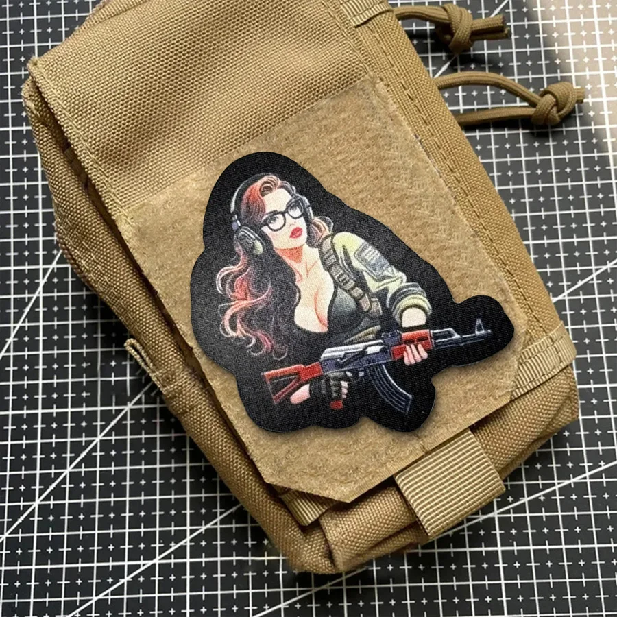 Parche táctico "Diosa del Anime", parches de gancho y bucle, brazalete, insignia de moral militar, mochila Chevron, pegatinas para chaleco - imagen 5