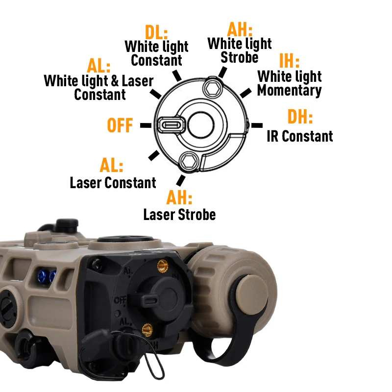 Eotec táctico Airsoft Nylon versión OGL puntero láser punto rojo azul verde IR indicador láser luz blanca brillo ajustable - imagen 3