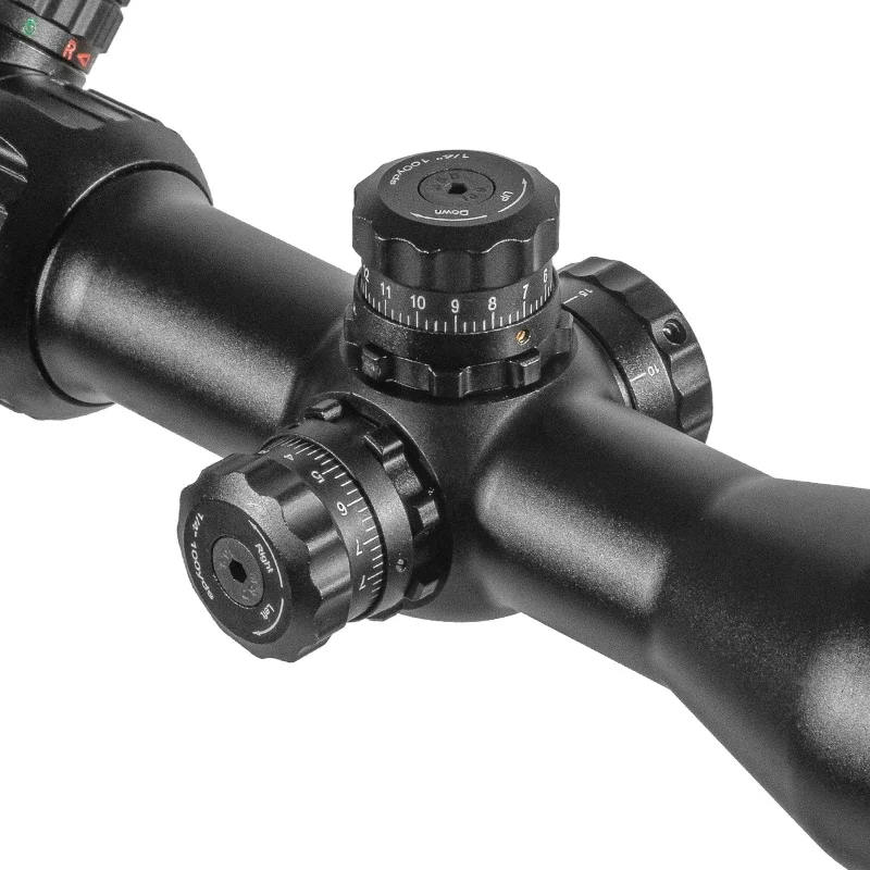 FIRE WOLF 4,5-14X42 mira telescópica lado biselado doble cruz rojo verde enfoque táctico alcance óptico mira francotirador caza alcance - imagen 4
