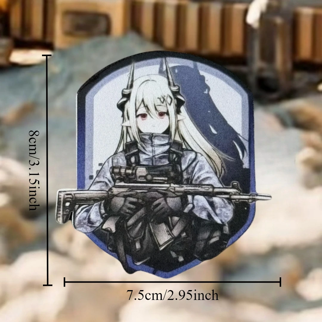 Parche de insignia de moral divertida de Chica de Anime, emblema táctico militar, parches de gancho y bucle impresos para ropa, pegatinas para mochila - imagen 2