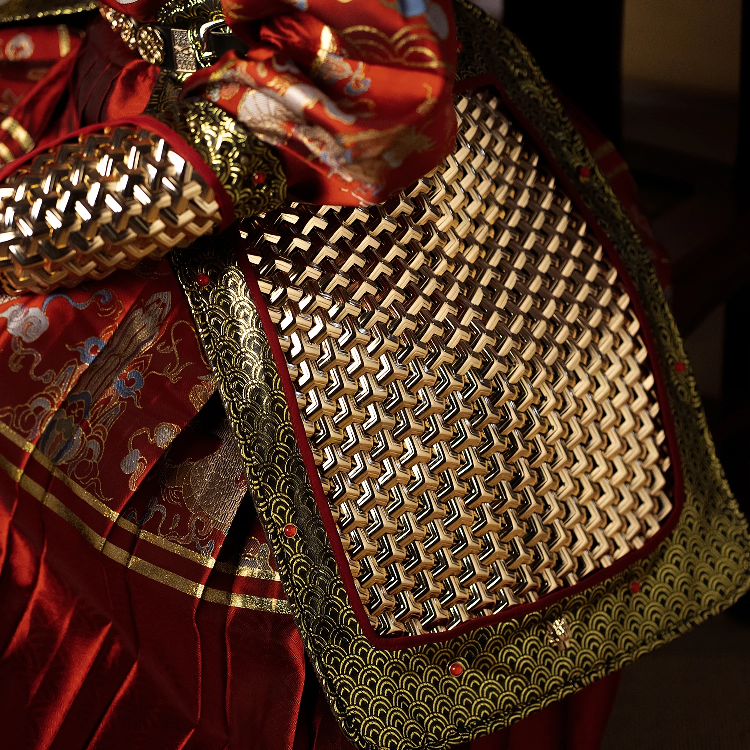 Jiaqushan Wen Jia Pian Armor Arm/falda de armadura se puede combinar con Hanfu Flying Fish Dress, bata de cuello redondo - imagen 4