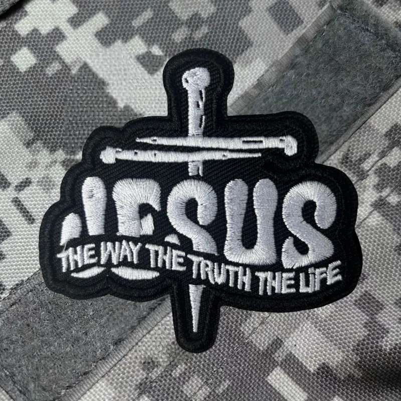 Parche táctico bordado Jesús Camino Verdad Vida, gancho-bucle - imagen 5