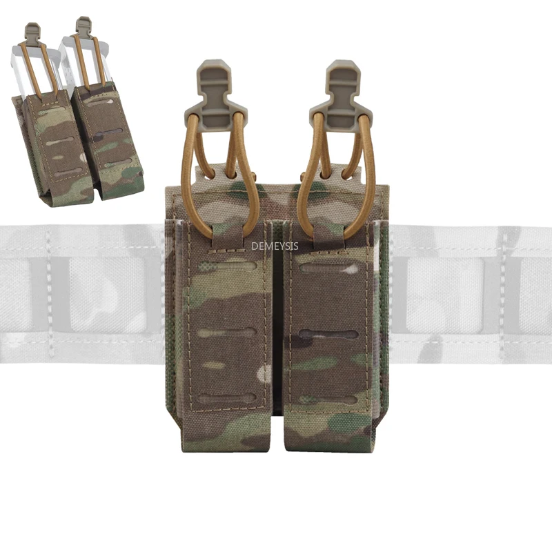 Bolsas dobles para revistas de 9MM, bolsa Molle para revistas tácticas, caza al aire libre, tiro, cintura, bolsa doble con soporte para pistola de 9mm