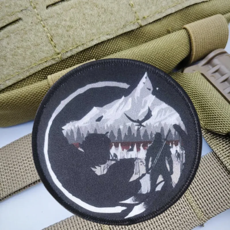 Parche con estampado de lobo militar, chaleco táctico, sombreros con gancho y bucle, insignia de moral, mochila, pegatinas decorativas, parches para brazalete para ropa - imagen 4