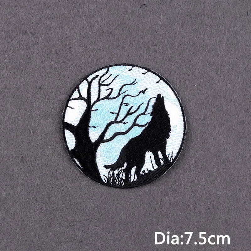 Parches de lobo DIY, parche bordado de ballena para exteriores, insignias para ropa, parche para planchar para ropa, bolsa, apliques, decoración - imagen 4