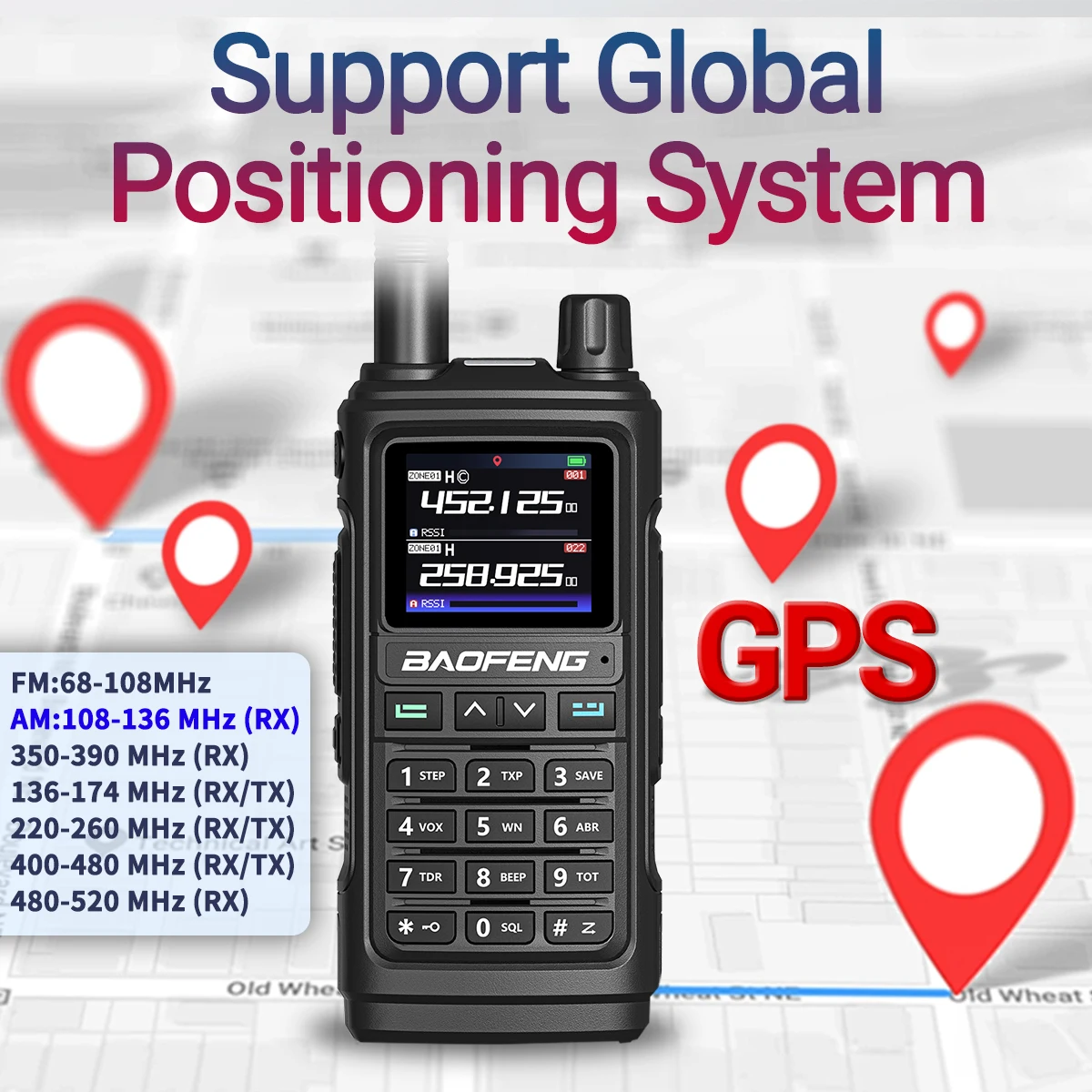 Baofeng UV-17 PRO GPS Walkie talkie seis bandas Air Band y NOAA - imagen 2
