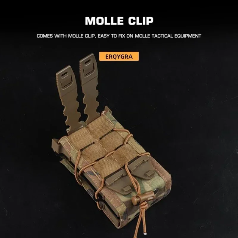 ERQYGRA-bolsa táctica para caza, tipo tigre, doble revista, sistema Molle, accesorios de Paintball, riñonera de tiro, funda deportiva - imagen 3