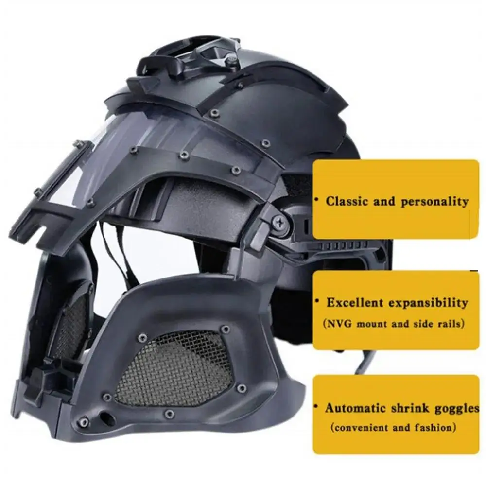 Casco táctico Modular Medieval Iron Warrior protector Paintball Airsoft casco lentes reemplazables deportes al aire libre equipo de ciclismo - imagen 3