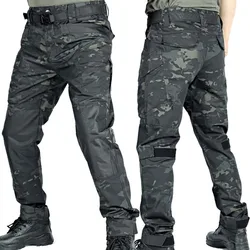 Pantalones tácticos camuflaje holgados hombre resistentes al viento