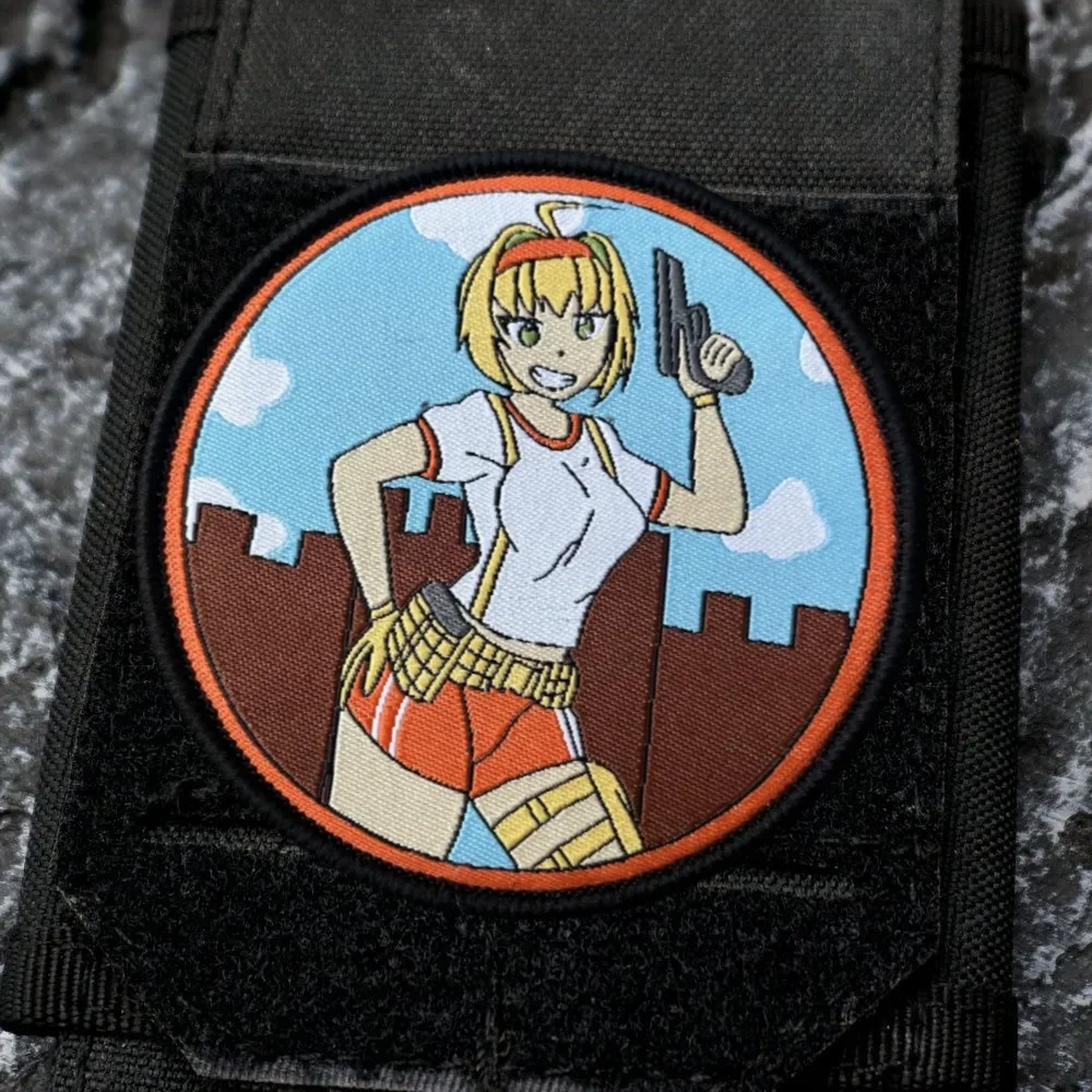 Parche táctico de Manga de Anime, emblema de gancho y bucle tejido Airsoft de EE. UU., insignia de moral militar, brazalete, pegatinas para mochila - imagen 4