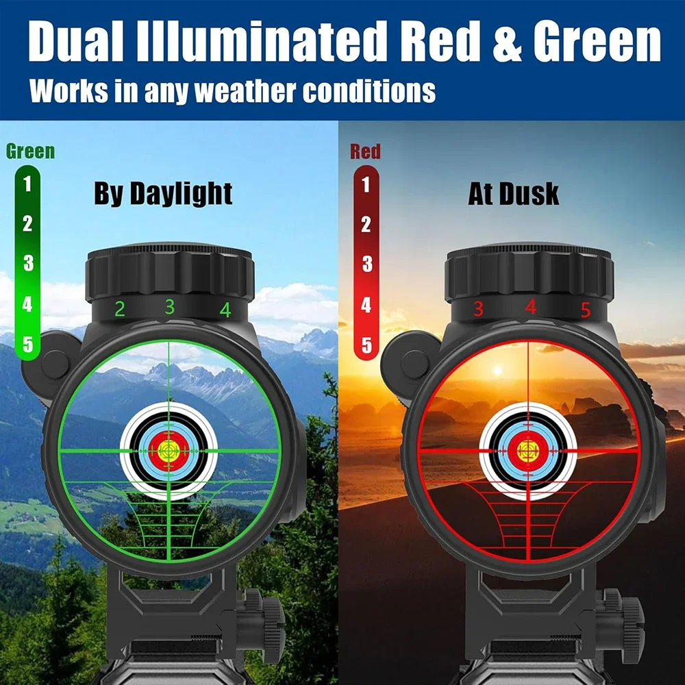 Mira telescópica táctica 3-9x40EG, Combo láser rojo, alcance óptico iluminado rojo y verde, mira Mil-dot para caza Airsoft para riel de 11/20mm - imagen 4