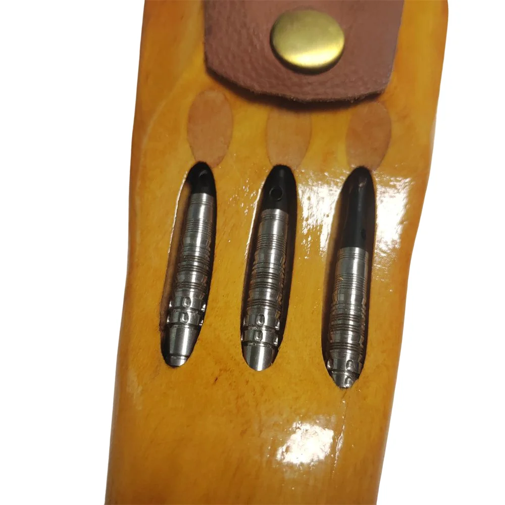 Caja de almacenamiento de dardos de madera portátil para tiro con arco, caja de dardos de cinturón, cubierta sin eliminación de dardos, ejes de vuelo para entretenimiento, suave y duro - imagen 5