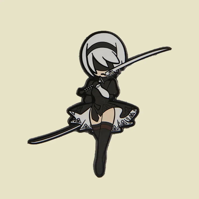 Pegatina de casco de mochila de dibujos animados de Metal para chica adolescente, parche mecánico Epoch, insignia creativa Q Edition, brazalete de chica adolescente, gancho y bucle