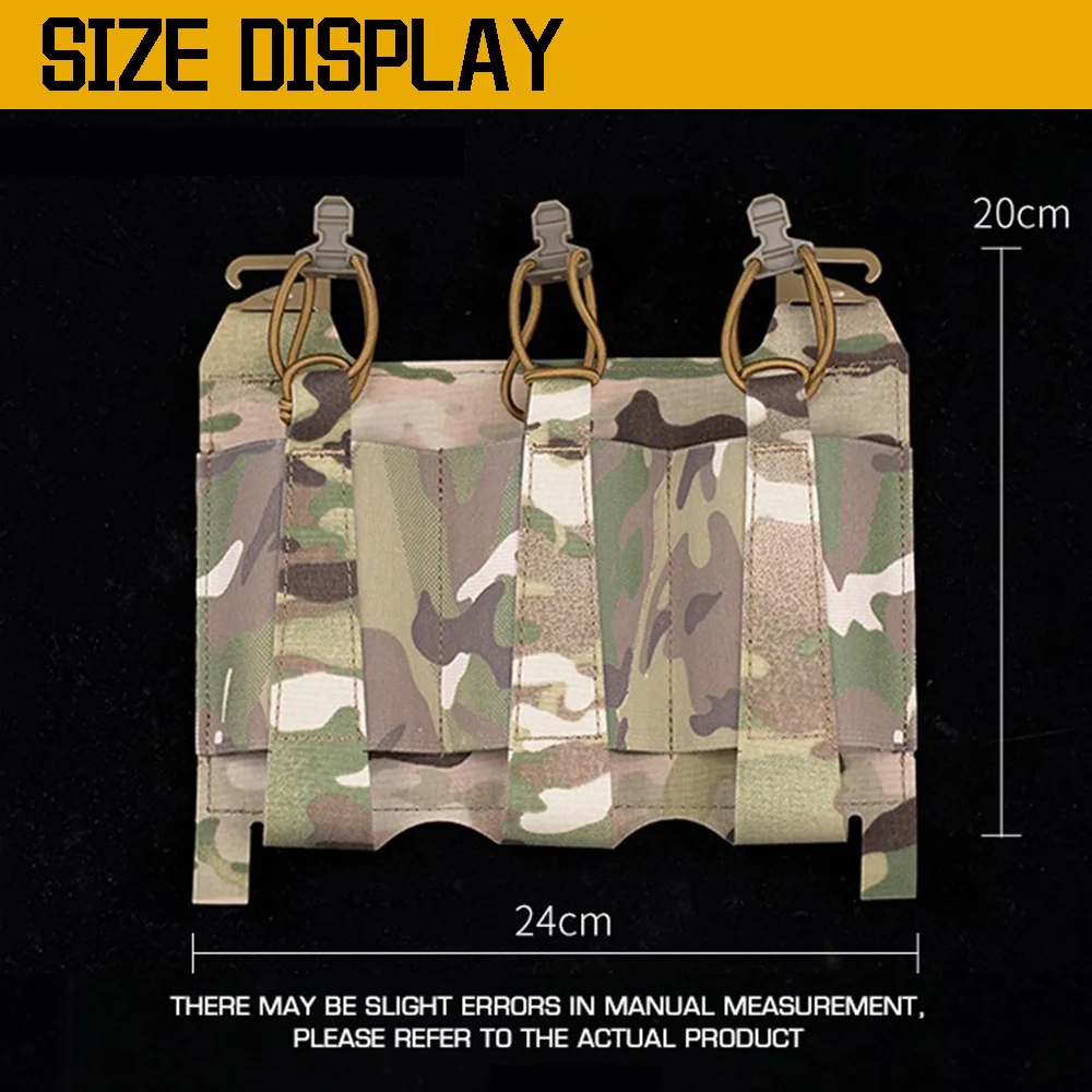 Bolsa para revistas con solapa frontal Triple elástica 5,56, 7,62 M4 AK MAG FCPC FCSK, chaleco portador de placa, accesorios de combate, caza Airsoft - imagen 4