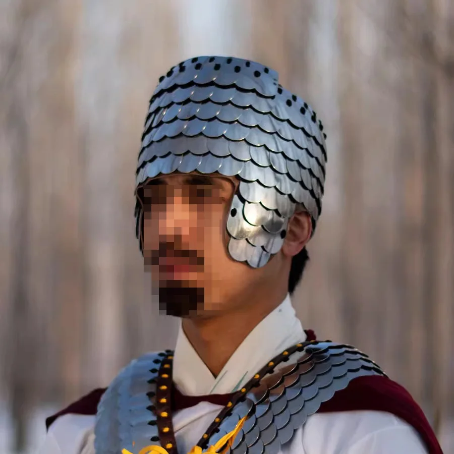 Escala armadura casco frotis armadura de hierro protección de la frente acero inoxidable - imagen 2