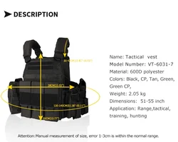 YAKEDA JPC Chaleco táctico de combate MOLLE plate carrier