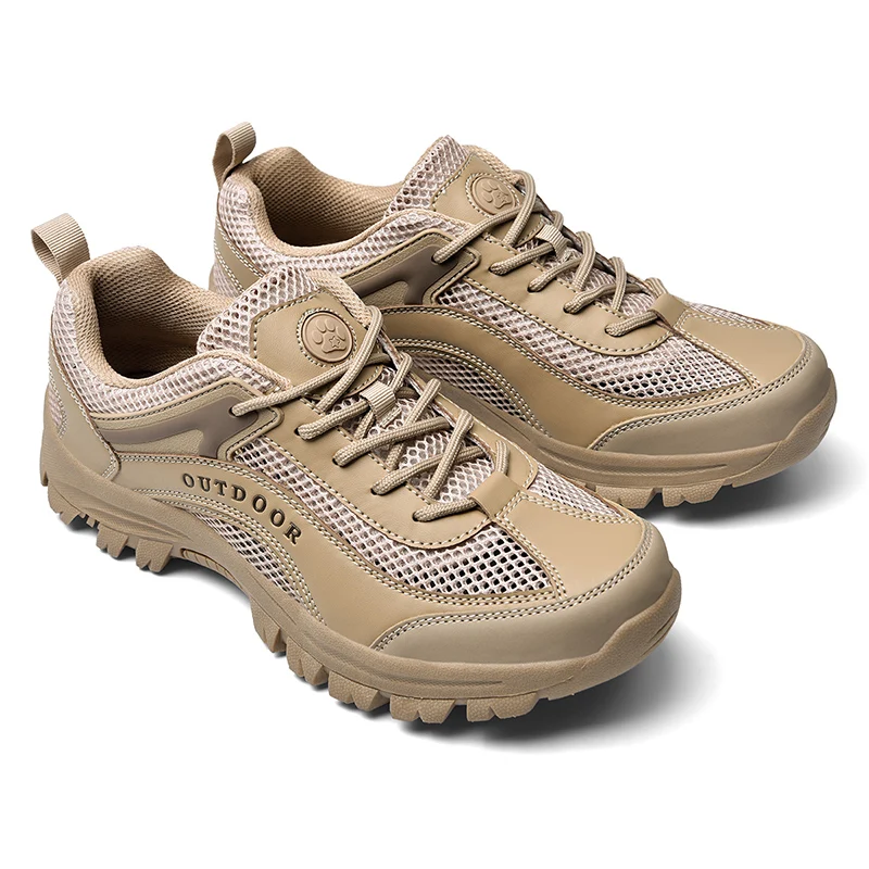 HIKEUP-zapatos de malla transpirables para hombre, calzado informal para senderismo, montañismo, suela de goma, talla grande - imagen 5