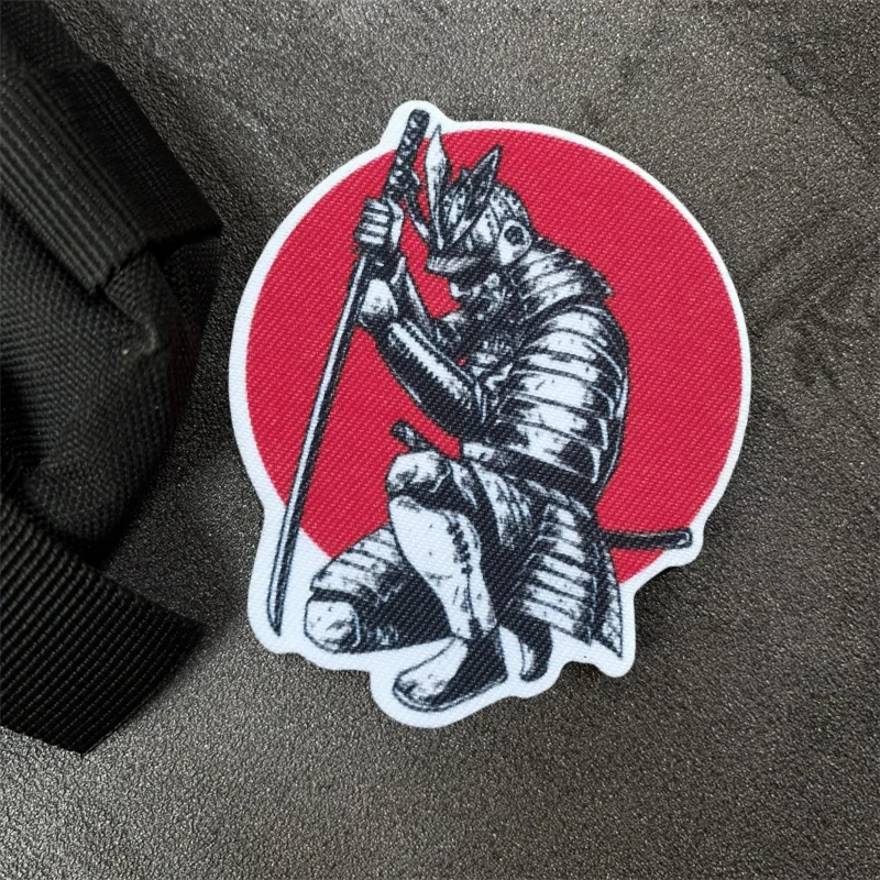Parche táctico "el samurái y el sol", insignias de moral militar, parches con gancho, ropa, mochila, pegatinas del ejército - imagen 3