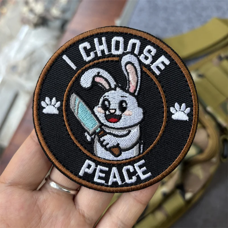 Parche bordado divertido "I CHOOSE PEACE", parche con gancho, insignia de moral táctica, pegatinas para mochila para ropa - imagen 2
