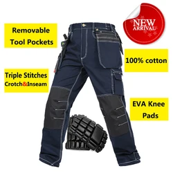 Nuevo uniforme general para hombre Carperner 100% algodón duradero pantalones de trabajo con múltiples bolsillos con rodilleras de Eva pantalones de trabajo ropa de trabajo