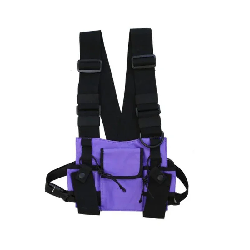 Bolsa de pecho funcional para caza táctica al aire libre, chaleco de Hip Hop a la moda, ropa de calle, riñonera, chaleco Airsoft CS, bolsa de aparejo para el pecho - imagen 5