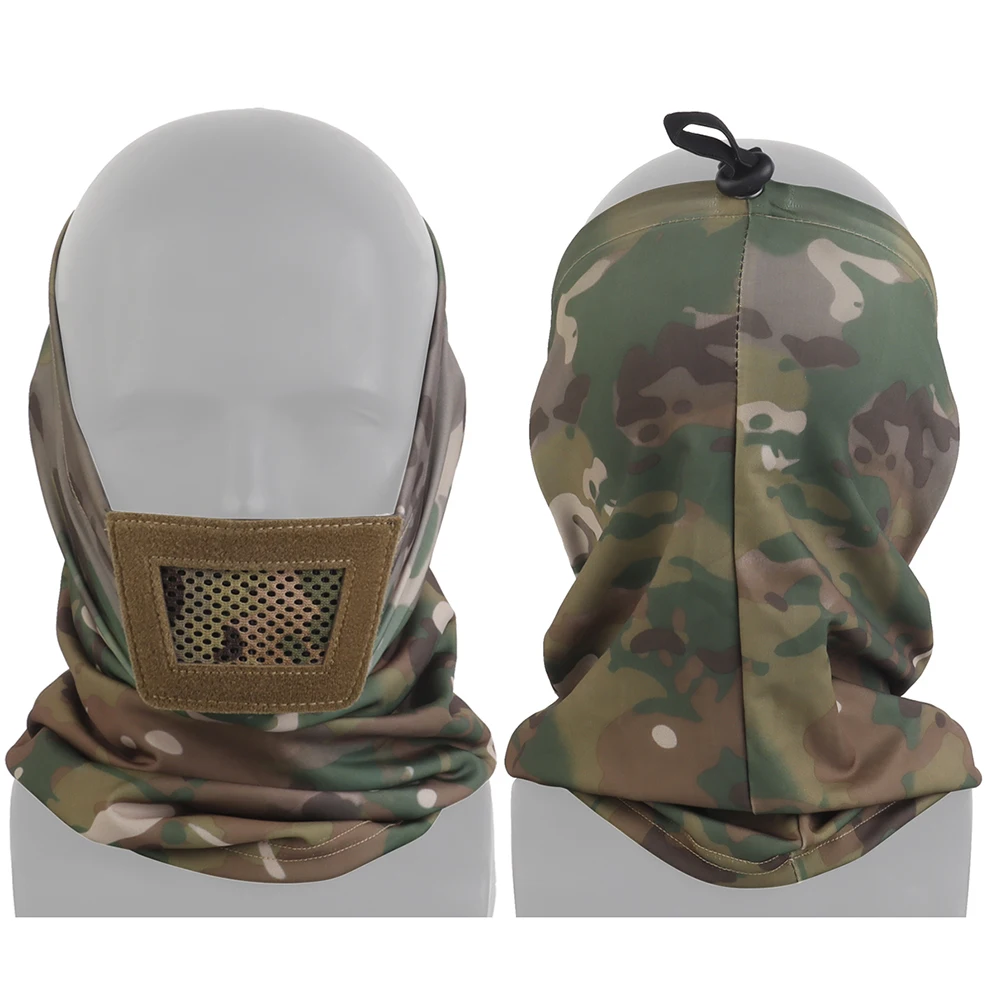 Nueva versión extendida táctica máscara de caballero caza plegable transpirable media cara máscaras caza tiro diadema equipo de protección - imagen 4