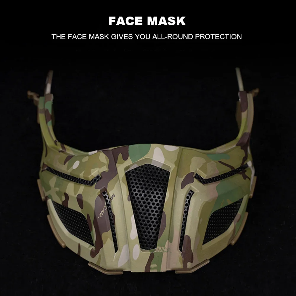 Casco táctico rápido 3 en 1, casco de combate de caza extraíble, versión totalmente protegida, casco CS Paintball Airsoft - imagen 5