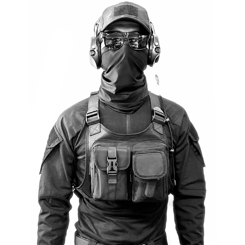 De Yi Ying Bolsa de pecho táctica para hombre, chaleco táctico para exteriores, chaleco de ciclismo para deportes al aire libre, mochila multifuncional