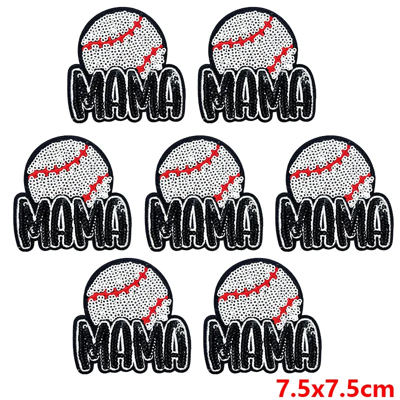 10 unids/lote, venta al por mayor, parche bordado de béisbol y fútbol, parches para planchar en ropa, apliques para el día del juego, parches para coser DIY en la ropa - imagen 2
