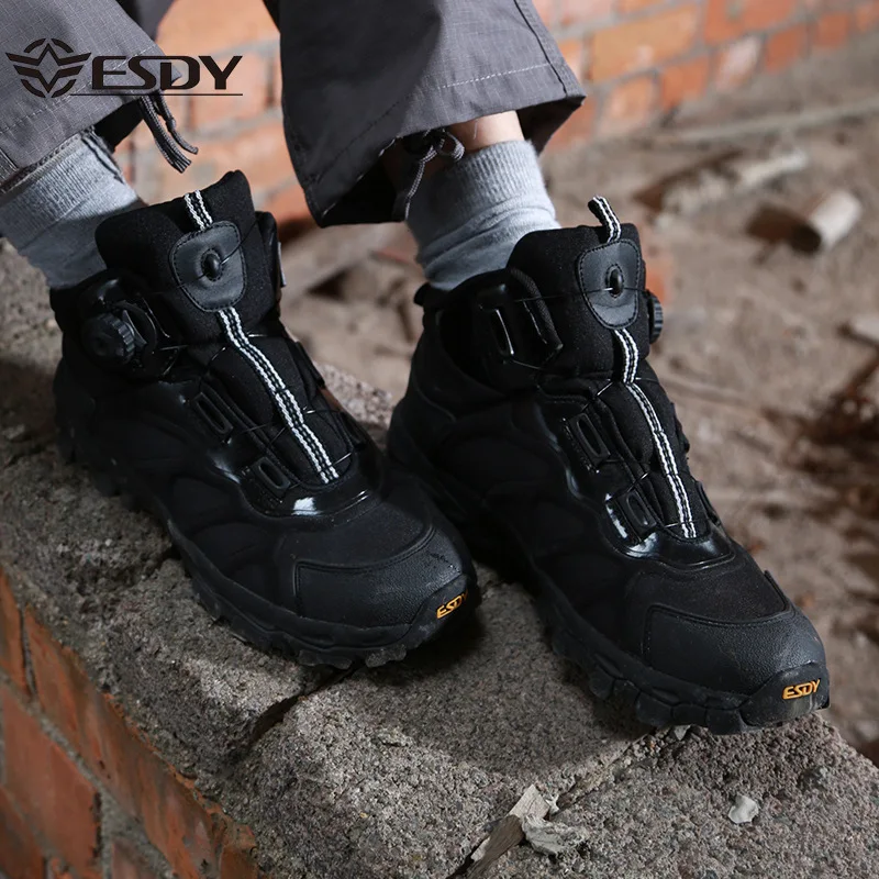 Zapatos de senderismo MERRTO, botas de caza impermeables para hombre, botas tácticas de combate para el desierto, zapatillas de deporte de cuero de vaca de montaña para senderismo - imagen 3