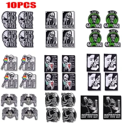 Parche termoadhesivo bordado calavera punk terror para chaquetas