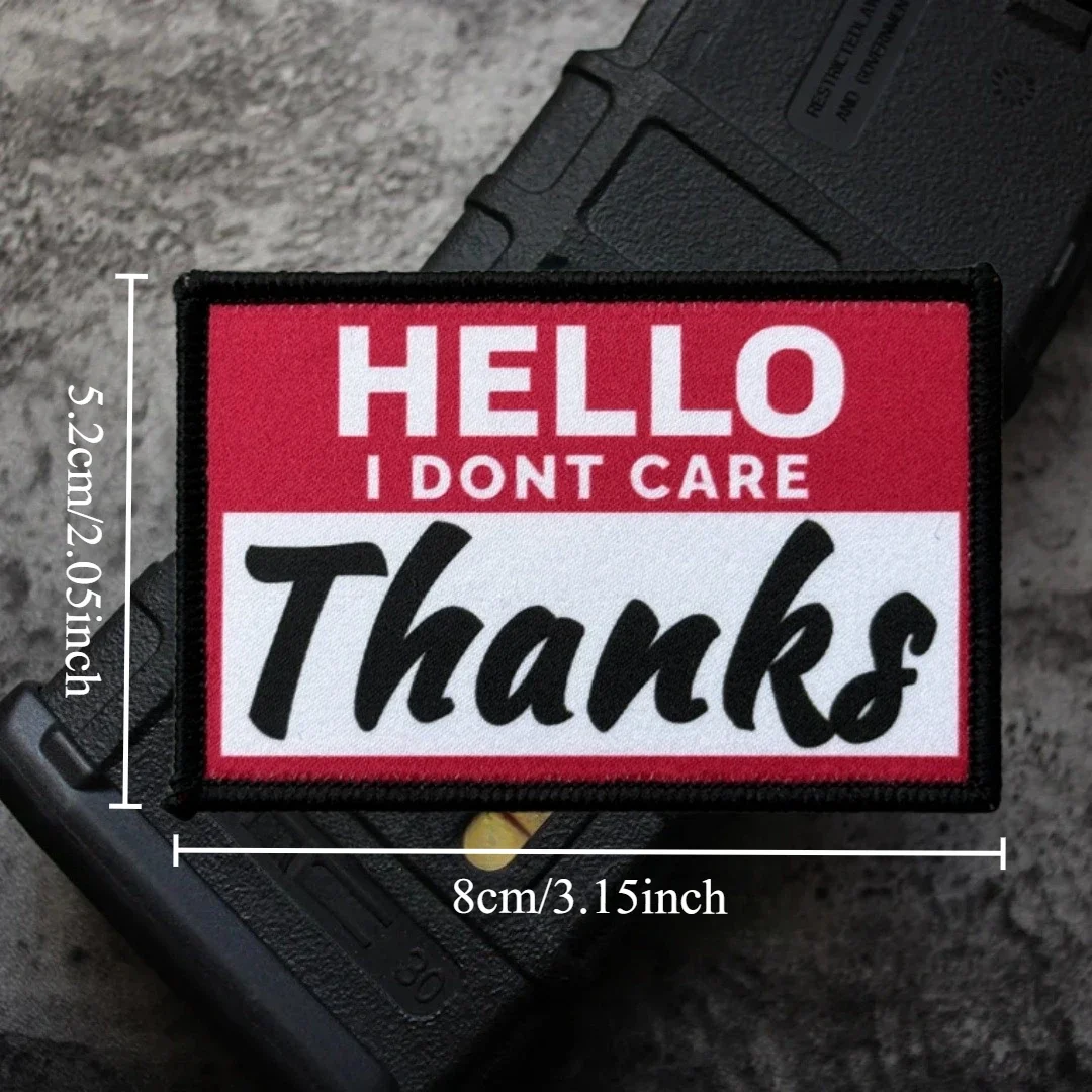 Parche "Hola que no importa gracias", insignia de moral táctica, emblema del ejército militar, pegatina para mochila, parches impresos con gancho para ropa - imagen 3
