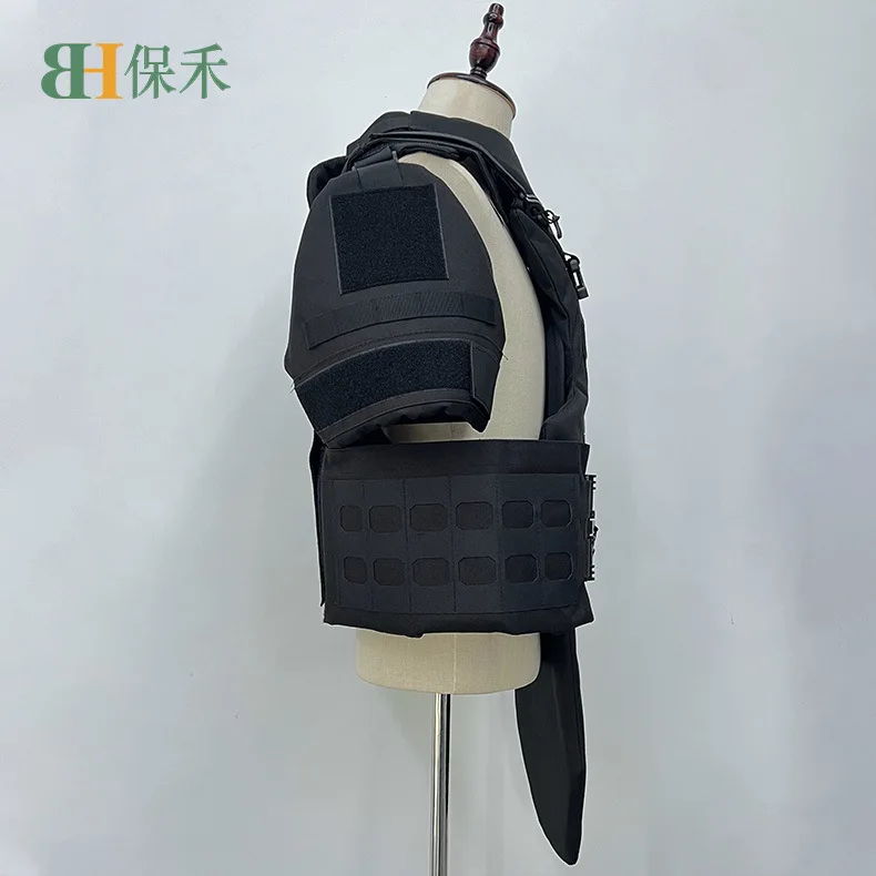 Chaleco antibalas negro de liberación rápida con protectores de cuello y hombros Protector de entrepierna (sin tablero de forro) - imagen 4